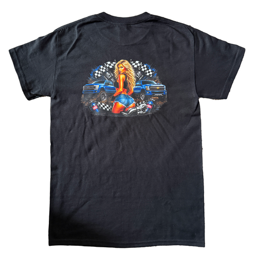 Blonde Hair and Blue Truck Tshirt